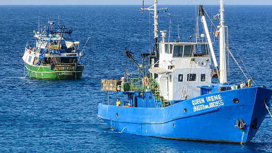 motoros hajó, halászó hajó, halászati, tenger, Ciprus