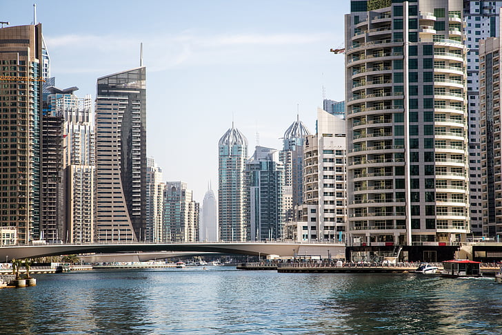 Dubai, város, építészet, felhőkarcoló, Dubai marina, felhőkarcoló, épület