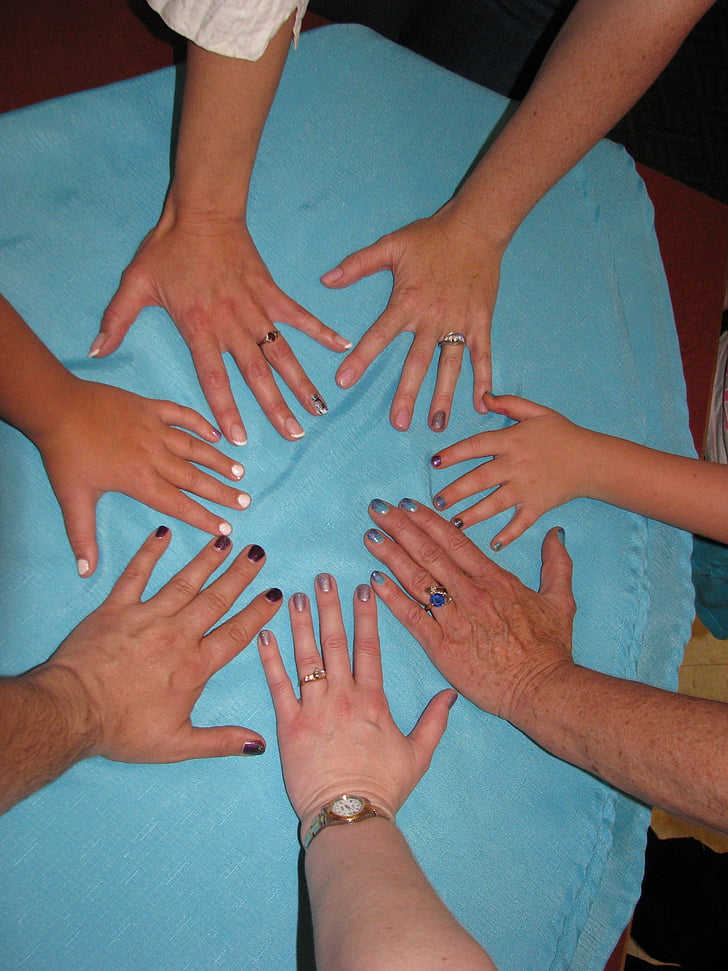 uñas de gel:, manos, anillos, manicura, mujer, esmalte de uñas, colorido