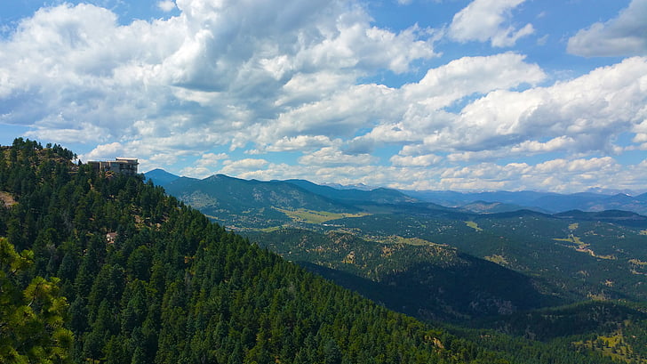 горный пейзаж, горный дом, дом на горе, живописный вид, живописный пейзаж, Дом отдыха, Колорадо