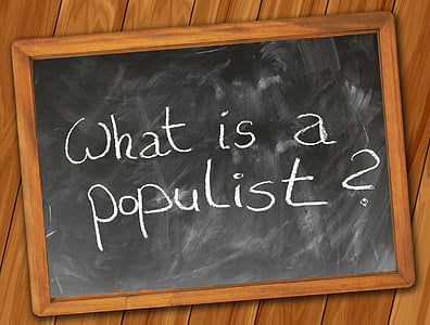 populistické, populizmus, Otázka, doska, škola, slogan, politiky