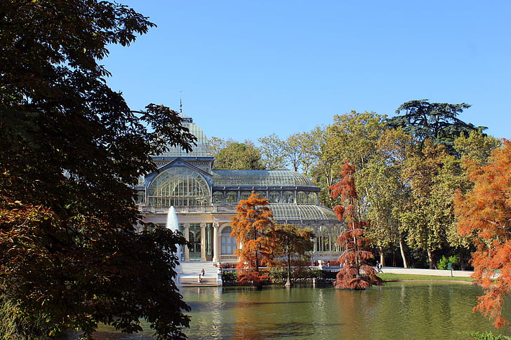Кристъл Палас, премахване, Парке дел Ретиро, езерото, отражение, Мадрид, пенсиониране