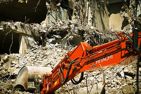site, demolition, excavators, home, work, crash, construction work