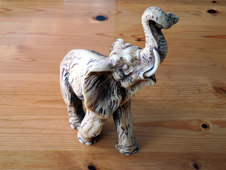 olifant, Deco, Figuur, Nippes, kunst, hout
