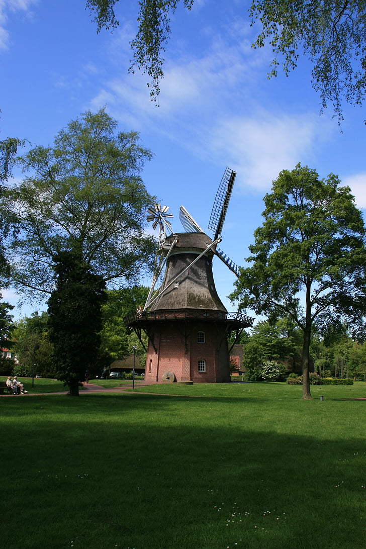 větrný mlýn, Ammerland, Bad zwischenahn, léto