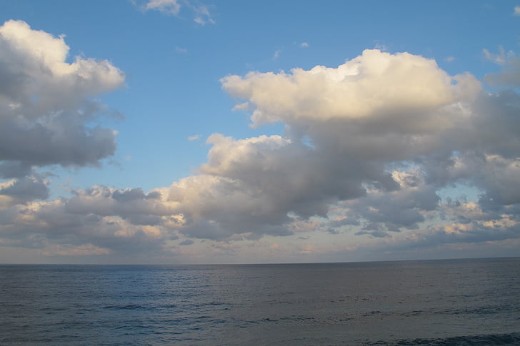 awan, langit, laut