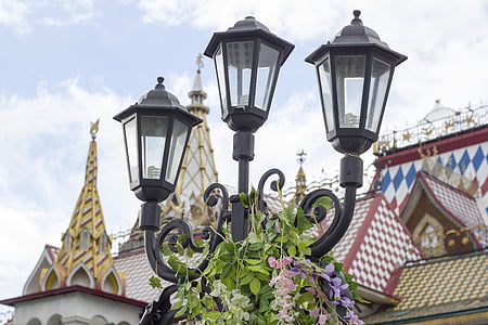 lanterne, lampe de rue, lumières, éclairage, monument, architecture