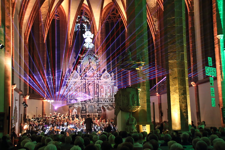 Biserica, concert, cu laser, Sala Bisericii, Corul, spectacol de laser, muzica