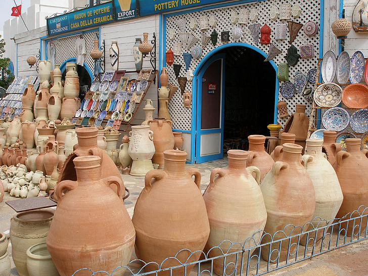 cerámica, cerámica, artesanías, envase, Potter, Túnez