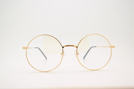 Okulary, Fluke Anioł terapii, Okulary szkła, Złoty, złamane, Okulary, wzrok