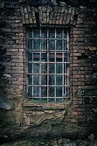 grid, grate, prison, vanished time, architecture, old house, background