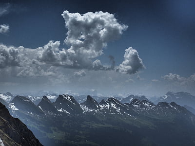 Churfirsten, hegyek, alpesi, St, Gallen, Svájc, hegység