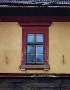 fenêtre de, Gare ferroviaire, Pologne, Kalwaria zebrzydowska, architecture, la station