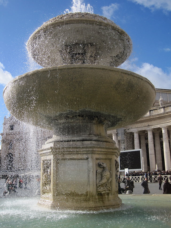 Fontana, vatten, San pietro, Piazza, fontän, arkitektur, berömda place