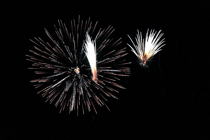 2016, festeggiare, celebrazione, esplodere, fuochi d'artificio, luce, nuovo anno