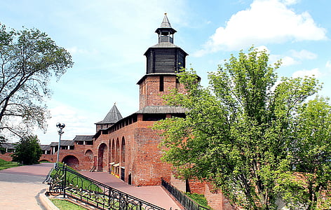 Nizhniy novgorod, het kremlin, toren, Nizjni novgorod, lente