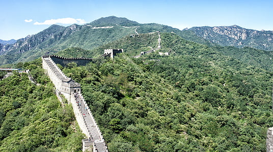 wall of china, mural, eastern, great wall, field, nature, beijing