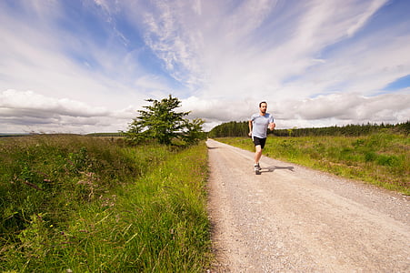 oameni, om, exercitarea, jogging, sport, a alerga, drumul