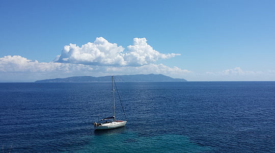 øen lily, Toscana, natur, havet, Cloud, båd, landskab
