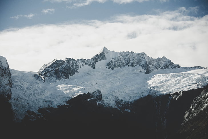 natureza, montanhas, paisagem, céu, nuvens, neve, gelo