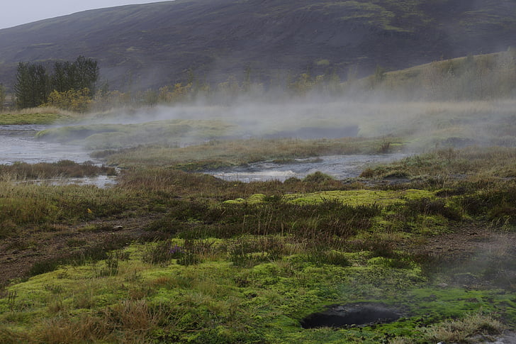 Islandés, géiser, geotérmica, agua, volcánica, caliente