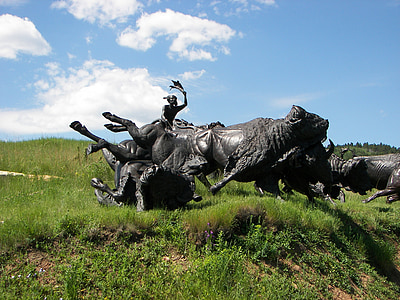BW, dakota del sur, escultura, búfalo, Bisonte, al aire libre, viajes