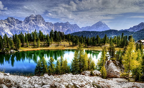 sorapiss, Antelao, Dolomitinės Alpės, kalnai, Alpių, Italija, UNESCO pasaulio paveldo sąrašą