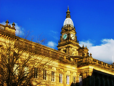 bolton, england, town hall, building, architecture, sky, clouds