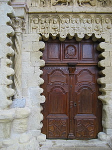 Portál, ganagobie abbey, Benediktínsky, kláštor, Alpes-de-haute-provence, Francúzsko, vchod