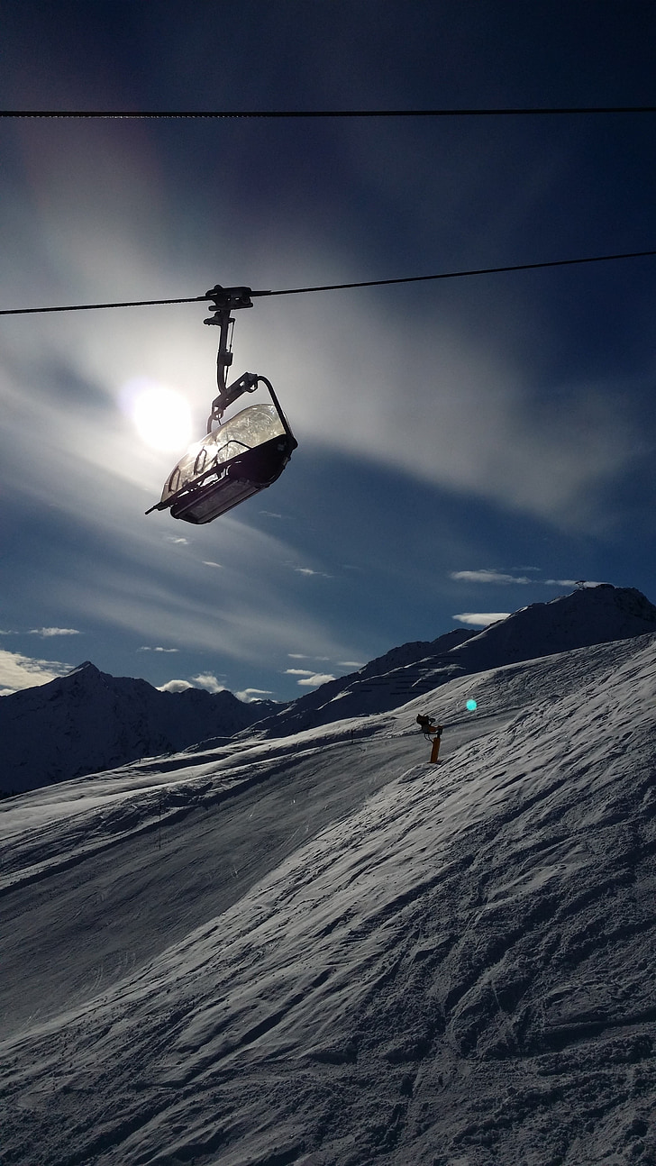 Ski lift, mobil kabel, kursi gantung, Ski, olahraga musim dingin, salju, musim dingin