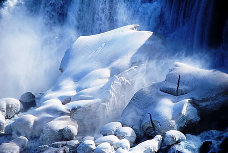 sziklák, fehér, jég, jéghegy, hó, téli, természet