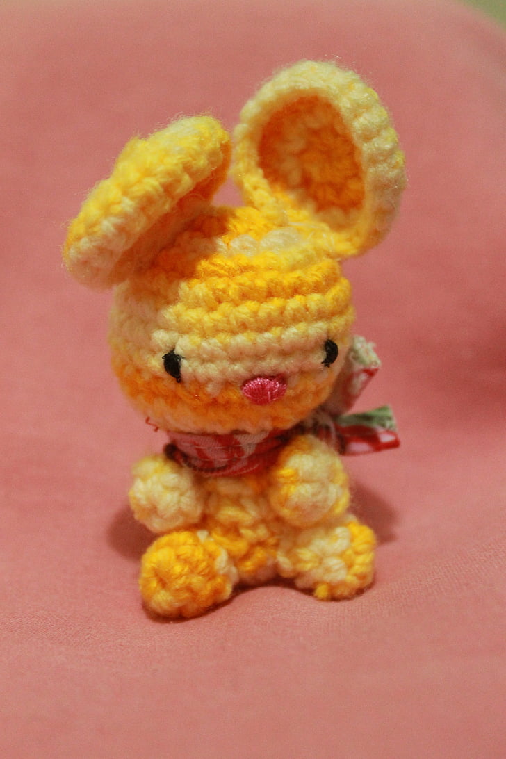 toy, bunny, rabbit, crochet, cute, small, mice