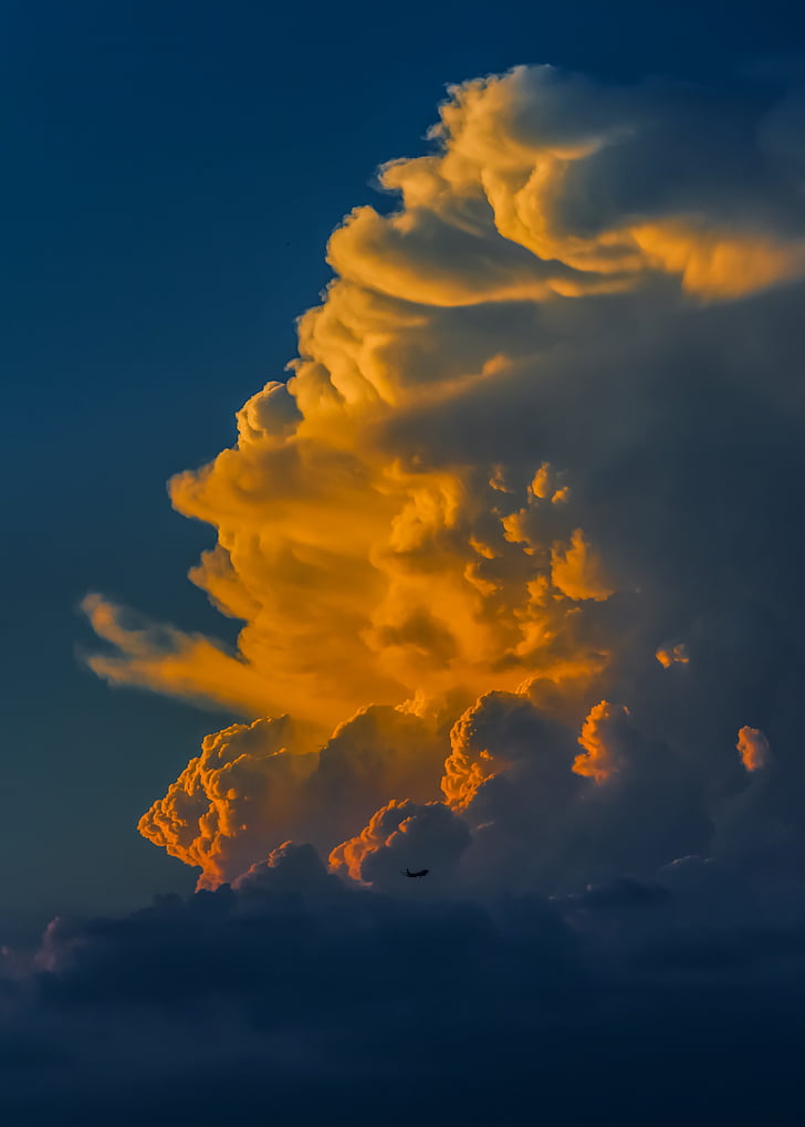 cloudy, clouds, Cloud, Sunset, Colors, Light, In The Evening