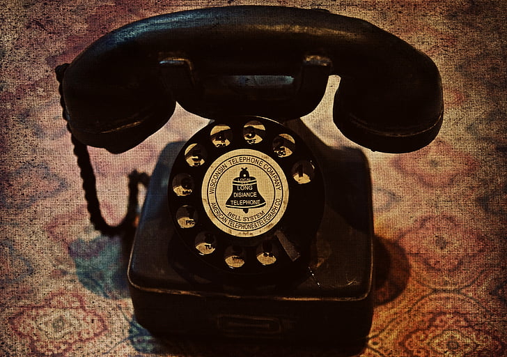 telepon, lama, kuno, Vintage, Dial, handset telepon, telepon lama
