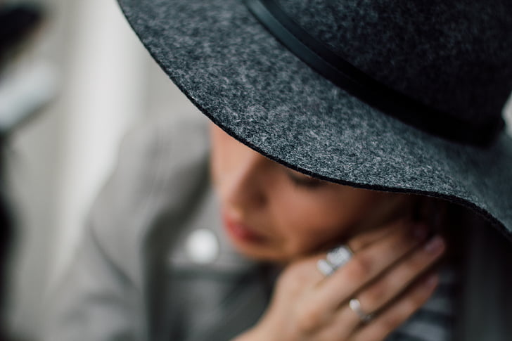 hat, woman, wearing, person, attractive, glamour, glamorous