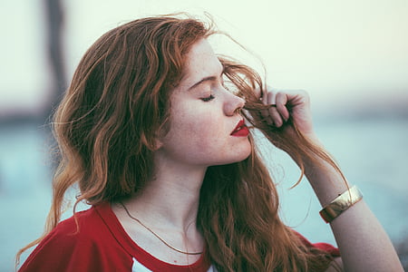 people, girl, lady, woman, red, redhead, gold
