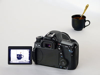 black, dslr, pointing, ceramic, cup, coffee, Device