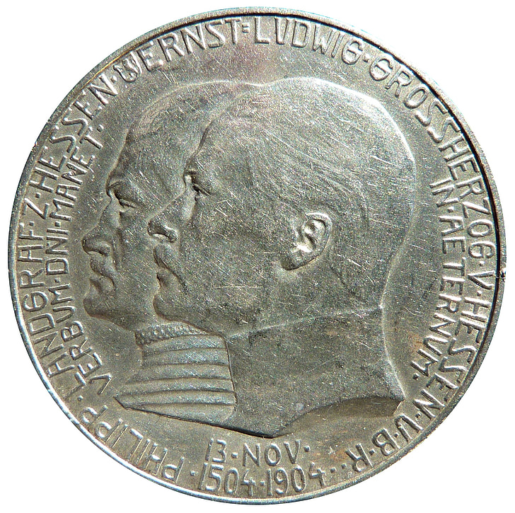 Mark, Hessen, Philipp, érme, pénznem, numizmatika, megemlékező