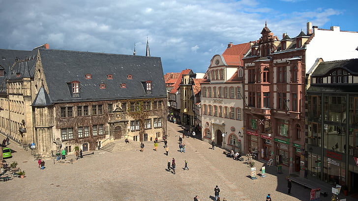 Quedlinburg, Hôtel de ville, marché, patrimoine mondial