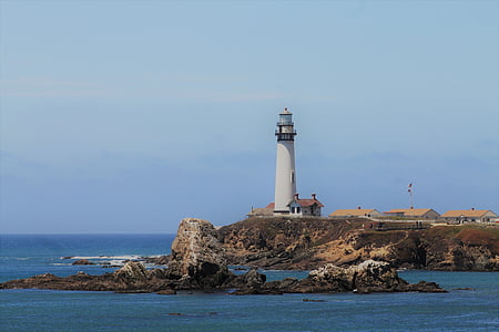 lighthouse, seashore, california, tourism, landscape, beacon, maritime