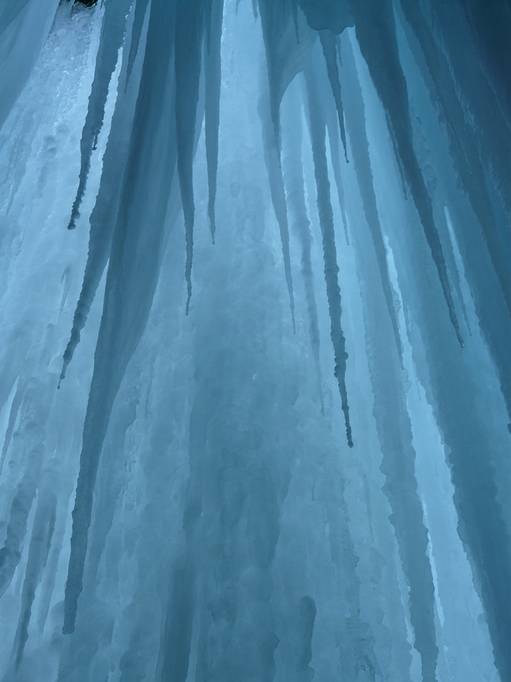 ice curtain, icicle, ice formations, cave, cold, stalactites, ice tropfsteine