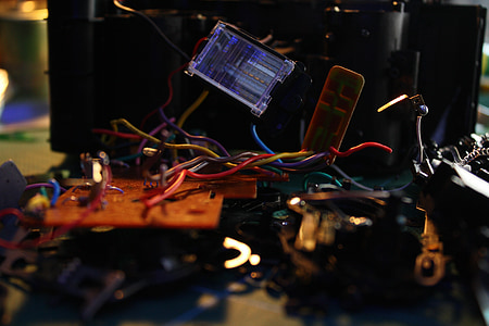tehniskā, circuit board, elektronika, vecais, otrreizējā pārstrāde, optika, kamera