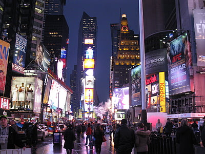 new york, times square, manhattan, street, city lights, night lights, midtown