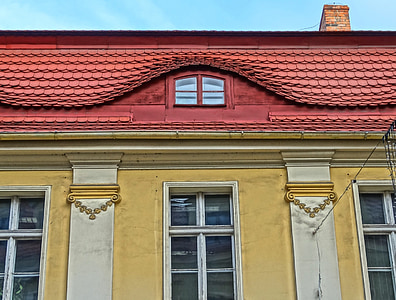 Bydgoszcz, Dormer, arkitektur, taket, huset, Windows, fasade