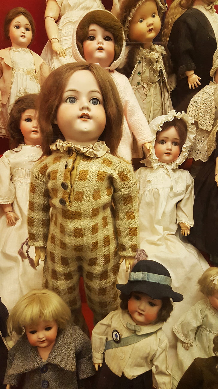 muñeca, Vintage, Shabby chick, Figura, juguetes, cara, antiguo