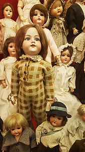 кукла, реколта, занемарено мацка, фигура, играчки, лицето, стар
