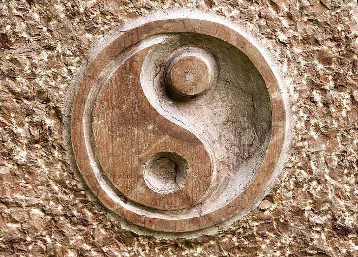 Yin, Yang, yang yin, sobre, Qi gong, Chinês, pedra