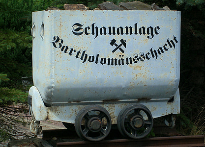 transport cart, labeled, note, museum, brand-erbisdorf, ore mountains, mine