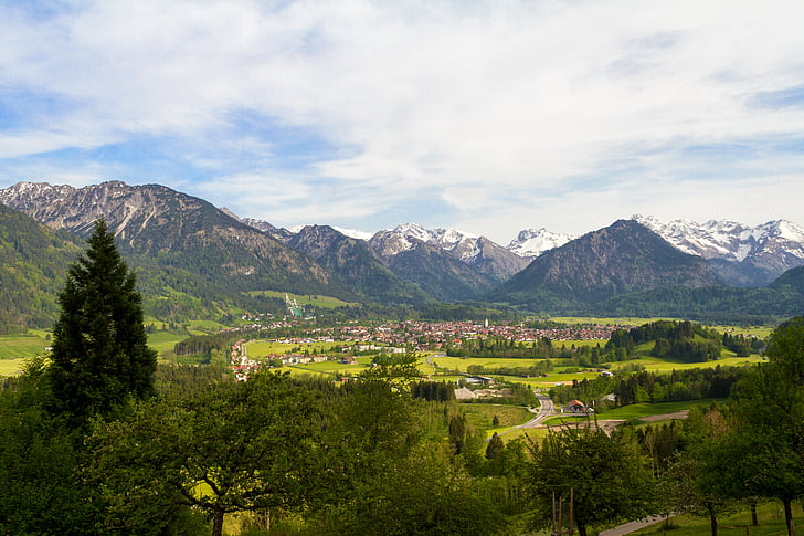 Alpes Allgäu, Allgäu, Oberstdorf, montanhas, Alpina, montanha, Panorama