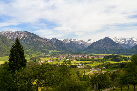 Allgäu-Alpok, Allgäu, Oberstdorf, hegyek, alpesi, hegyi, panoráma